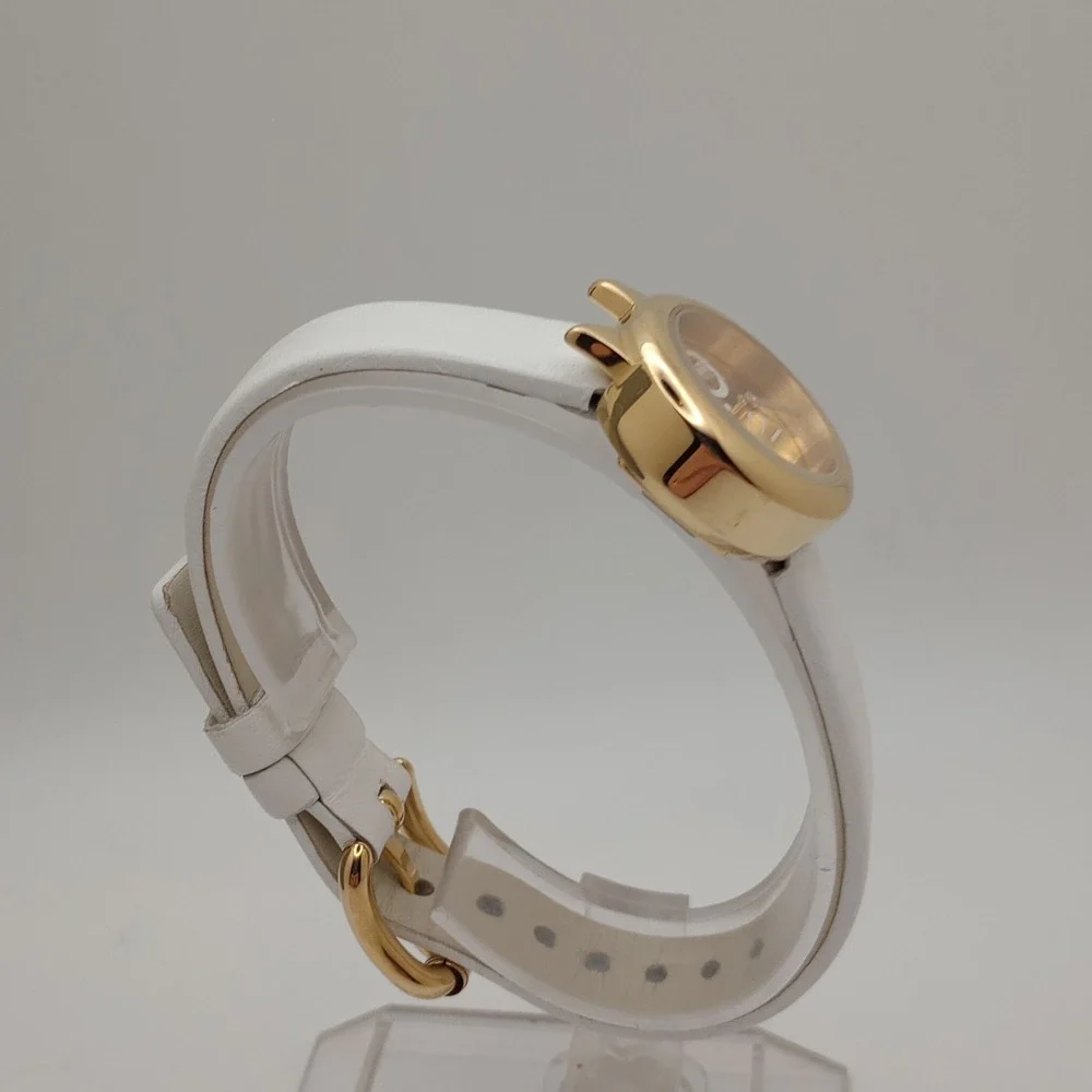 Marc by Marc Jacobs Cat Face‎ Watch Gold Tone White Leather 22.5mm New Battery